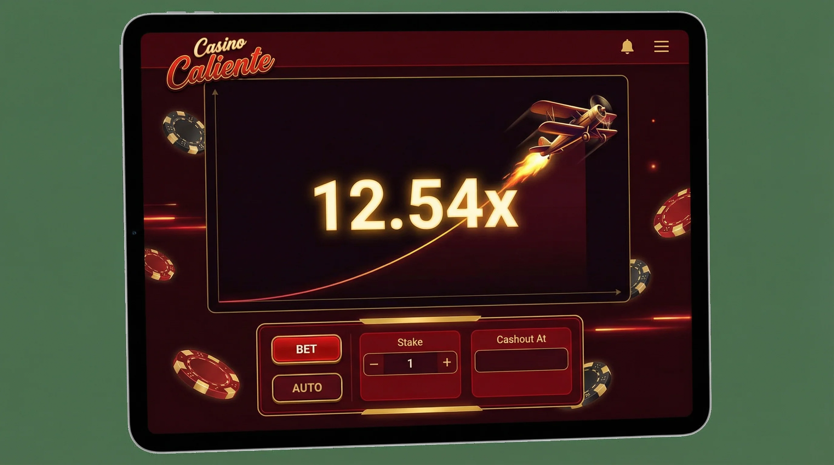 Juego Aviator con multiplicador creciente