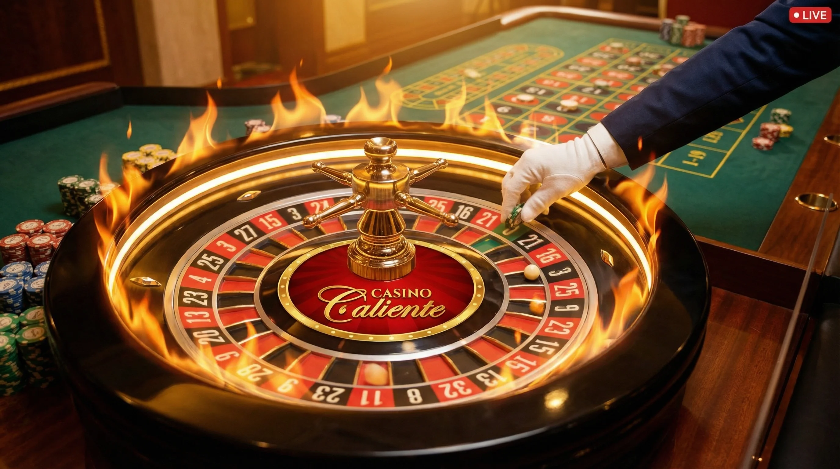 Ruleta en vivo Casino Caliente girando